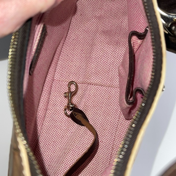 DOONEY & BOURKE TAN CROC BIT LEATHER HOBO PURSE - Picture 11 of 12